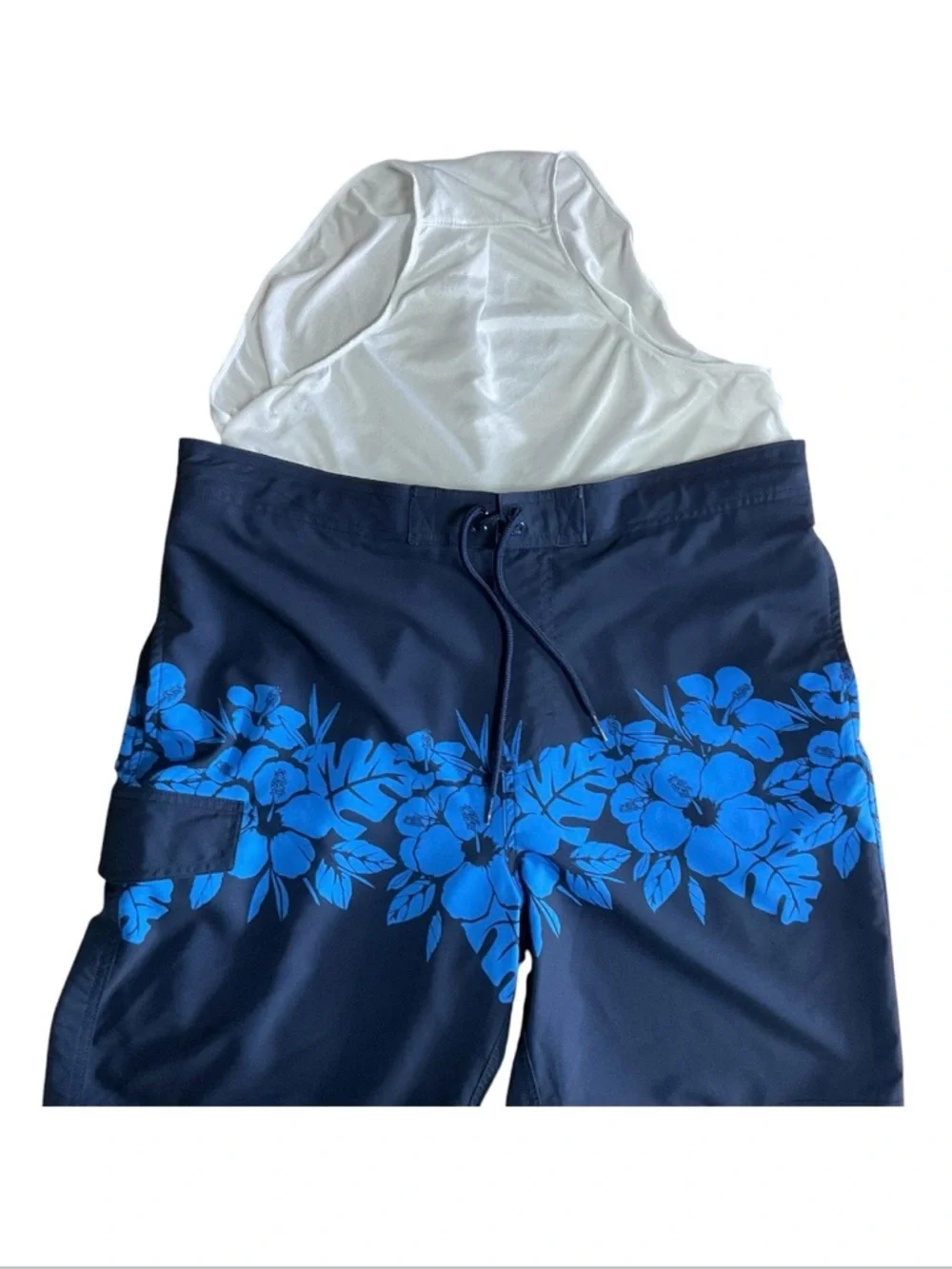 George Quick Dry Board Shorts - Navy Blue Tropical Floral Print